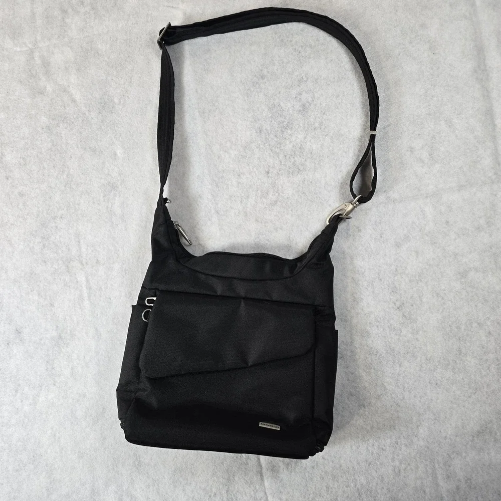 Travelon Anti-Theft Classic Messenger Bag, Black Handbag